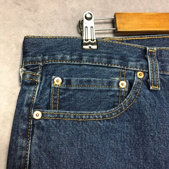 Levis Mens 505 Regular Fit Blue Jeans size 38x29 Cotton Denim Pants Copper Rivet - Picture 7 of 14